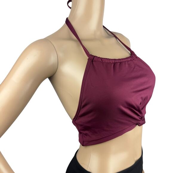 New Carmen Marc Valvo Weave Halter Twist Front Bikini Swim Top – Size S - Picture 4 of 6